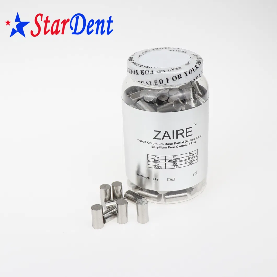 Made in USA Dental Alloy Zare Cabalt Chromium Base Partial Denture Alloy Beryllium Free Cadmium Free