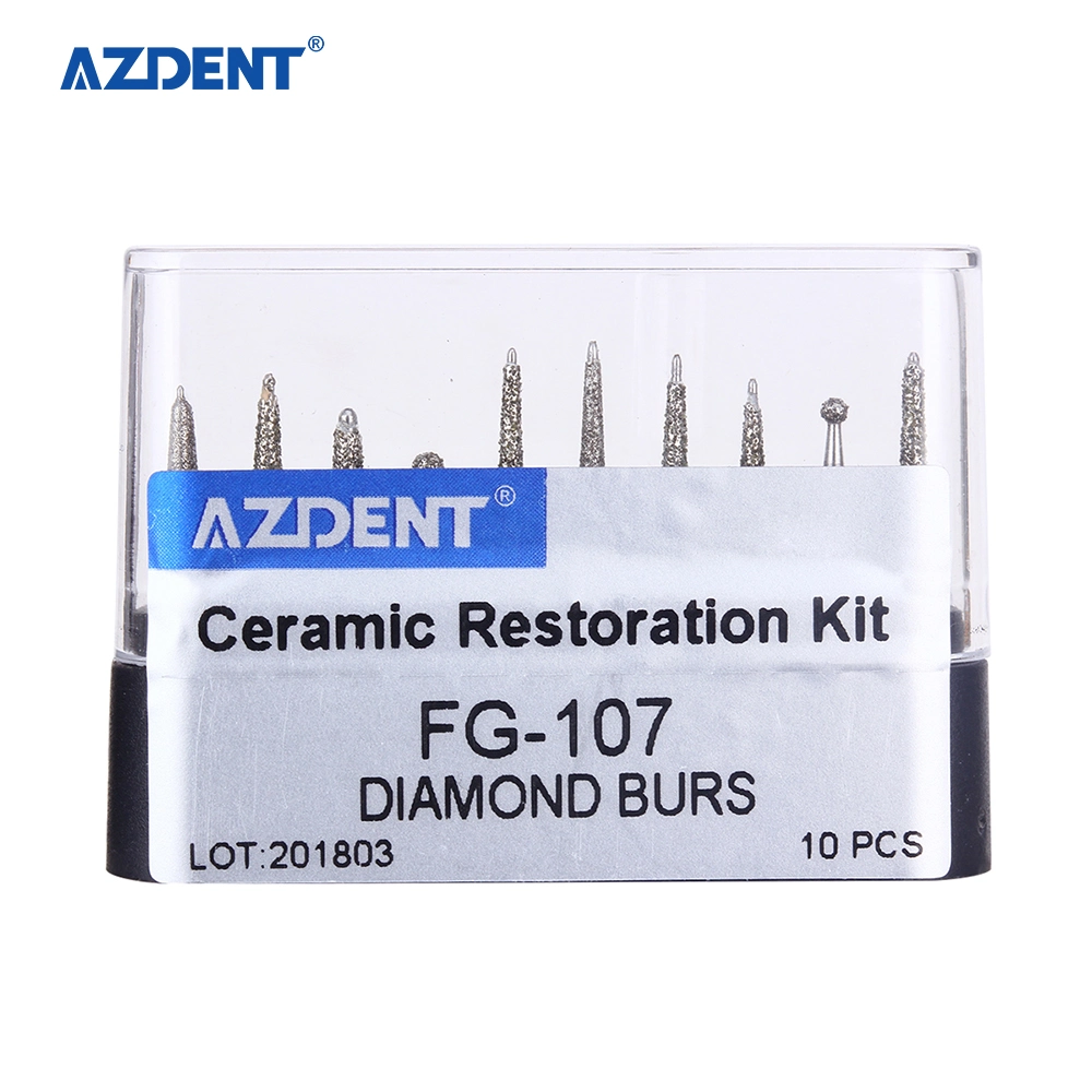 Hot Selling 10PCS Azdent Dental Diamond Burs Ceramic Restoration Kit